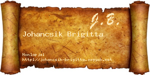 Johancsik Brigitta névjegykártya